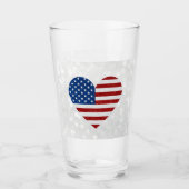 American Flag Heart 4. Juli Glitzer Glas (Vorderseite)