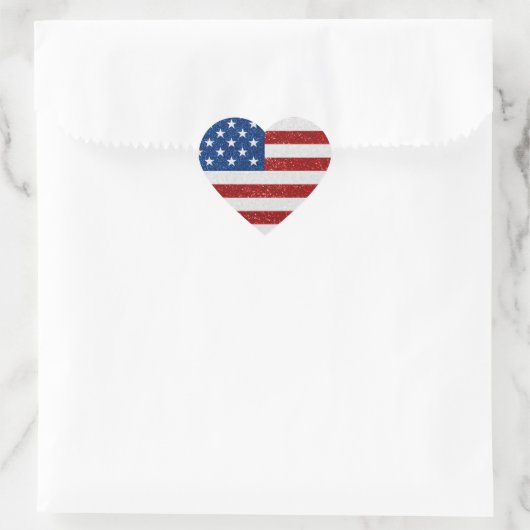 American Flag Heart 4. Juli Glitzer Herz-Aufkleber (Tasche)