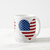 American Flag Heart 4. Juli Glitzer Kaffeetasse (VorderseiteRechts)