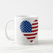 American Flag Heart 4. Juli Glitzer Kaffeetasse (Links)