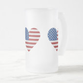 American Flag Heart 4. Juli Glitzer Mattglas Bierglas (VorderseiteRechts)