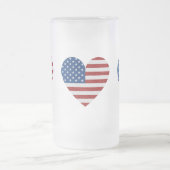 American Flag Heart 4. Juli Glitzer Mattglas Bierglas (Mittel)