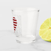 American Flag Heart 4. Juli Glitzer Schnapsglas (Rechts)