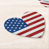 American Flag Heart 4. Juli Glitzer Untersetzer (angewinkelt)