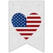 American Flag Heart 4. Juli Glitzer Wimpelkette (Dritte Fahne)