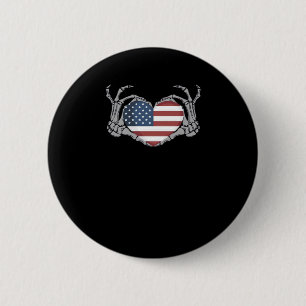 American Flag Heart Angepasst Button