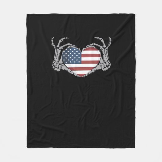 American Flag Heart Angepasst Fleecedecke (Vorderseite)