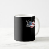 American Flag Heart Angepasst Kaffeetasse (VorderseiteRechts)