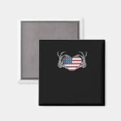 American Flag Heart Angepasst Magnet (Vorderseite/Rückseite)