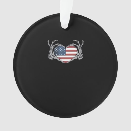 American Flag Heart Angepasst Ornament (Vorderseite)