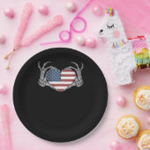 American Flag Heart Angepasst Pappteller (Party)