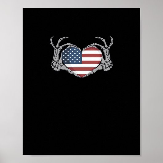 American Flag Heart Angepasst Poster (Vorne)