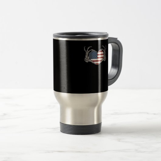 American Flag Heart Angepasst Reisebecher (VorderseiteRechts)