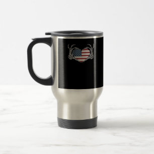 American Flag Heart Angepasst Reisebecher