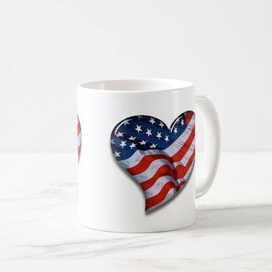American Flag Heart Kaffeetasse (VorderseiteRechts)