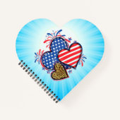 American Flag Heart Leopard Sublimation-64210 Notizblock (Vorderseite)