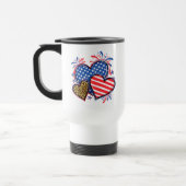 American Flag Heart Leopard Sublimation-64210 Reisebecher (Links)
