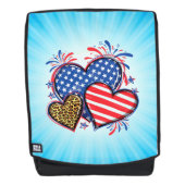 American Flag Heart Leopard Sublimation-64210 Rucksack (Vorderseite)