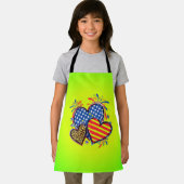 American Flag Heart Leopard Sublimation-64210 Schürze (Insitu)