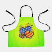 American Flag Heart Leopard Sublimation-64210 Schürze (Vorderseite)
