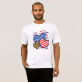 American Flag Heart Leopard Sublimation-64210 T-Shirt (Vorne ganz)