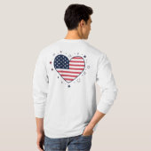 American Flag Heart - Patriotic USA Love Symbol T-Shirt (Schwarz voll)