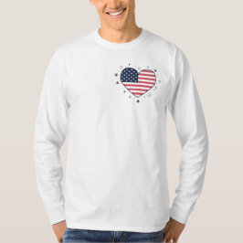 American Flag Heart - Patriotic USA Love Symbol T-Shirt