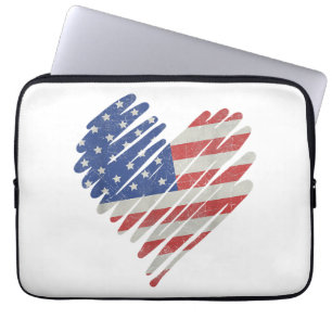 American Flag Heart Red White Blue Niedlich 4. Jul Laptopschutzhülle