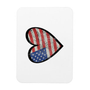 American Flag Heart Red White Blue Niedlich 4. Jul Magnet