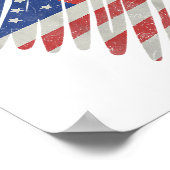 American Flag Heart Red White Blue Niedlich 4. Jul Poster (Ecke)