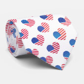 American Flag Heart Red White Blue Stars Streifen Krawatte (Gerollt)