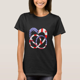 American Flag Heart Wedding Rings Ehe Georgia T-Shirt