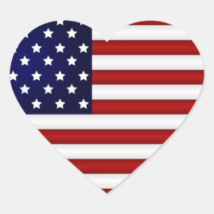 American Flag Heftsticker Herz-Aufkleber