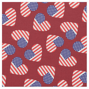 American Flag Herts Patriotic 4. Juli Stoff