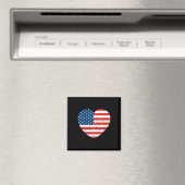 American Flag Herz 4. Juli USA Patriotic Magnet (In Situ (Geschirrspüler))