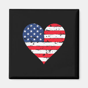 American Flag Herz 4. Juli USA Patriotic Prid Magnet