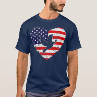American Flag Herz 4. Juli USA Patriotic T-Shirt