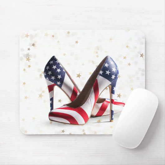 American Flag High Heel Shoes Mousepad (Mit Mouse)