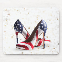 American Flag High Heel Shoes Mousepad