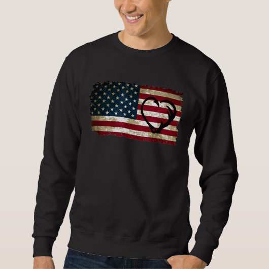 American Flag Hirsche Junting Fish Hunter Boyfrien Sweatshirt (Vorderseite)