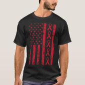American Flag Hiv Aids Brain Aneurysm Stroke Aware T-Shirt (Vorderseite)