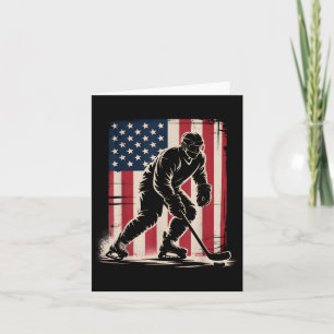 American Flag Hockey 4. Juli Hockey Lover Men Karte