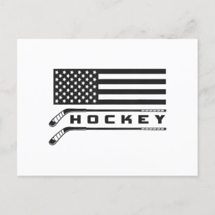 American Flag Hockey Apparel - Hockey Feiertagspostkarte