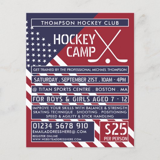 American Flag, Hockey Camp Advertising Flyer (Vorne)