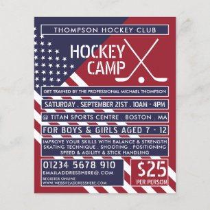 American Flag, Hockey Camp Advertising Flyer