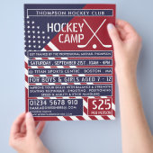 American Flag, Hockey Camp Advertising Flyer (Hand)