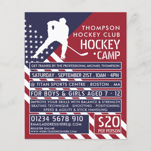American Flag, Hockey Camp Advertising Flyer (Vorne)