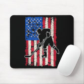 American Flag Hockey Mousepad (Mit Mouse)