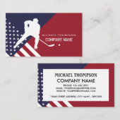 American Flag, Hockey Player, Hockey Coach Visitenkarte (Vorne/Hinten)
