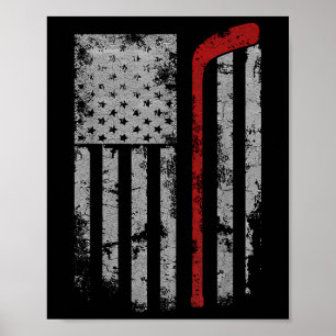 American Flag Hockey Team Gift Hockey Vater Mama T Poster